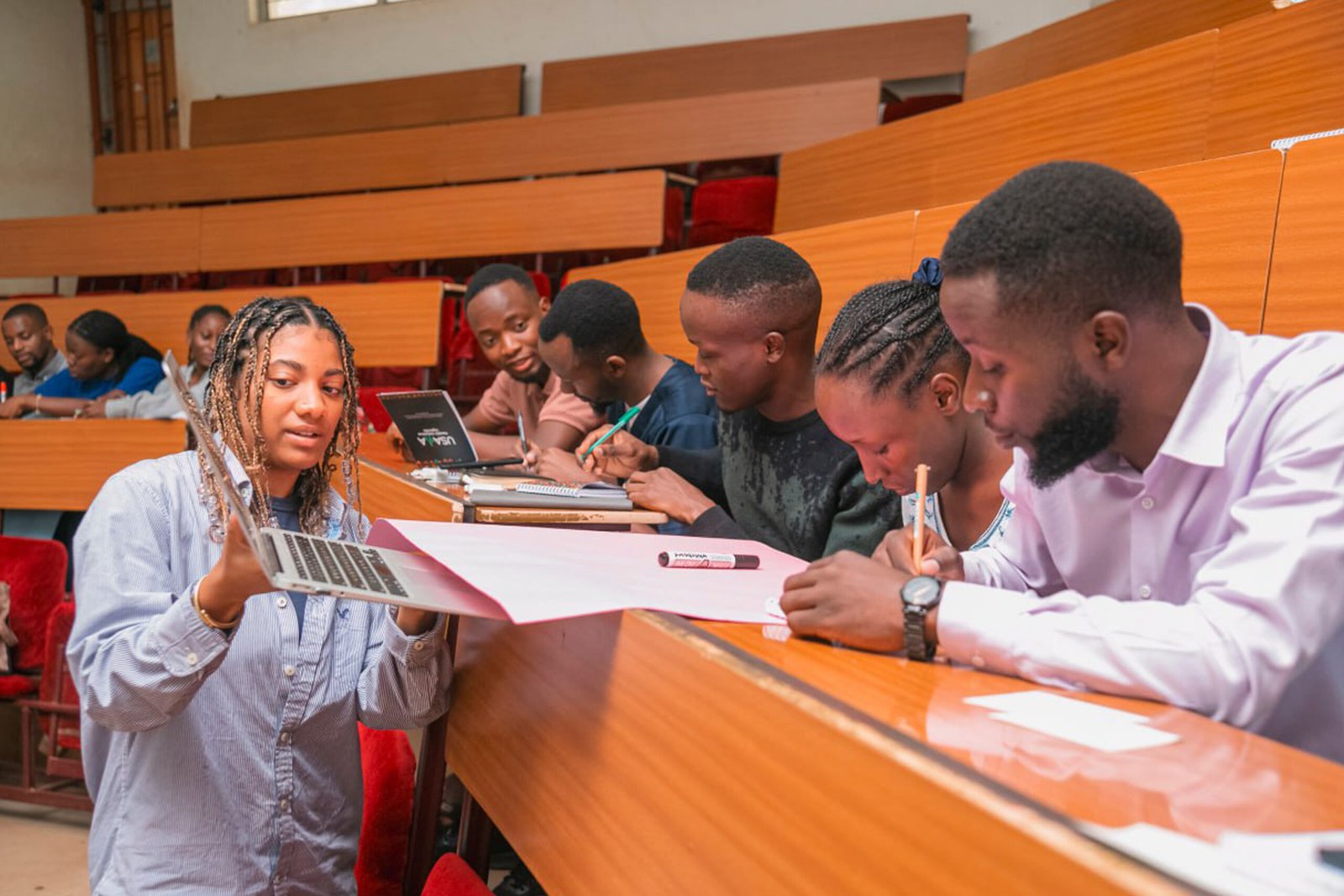 Young people collaborating during a workshop
